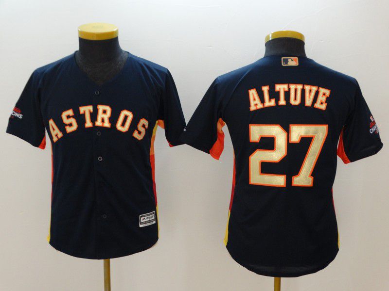 Youth Houston Astros #27 Altuve Blue Champion Edition MLB Jerseys->->Youth Jersey